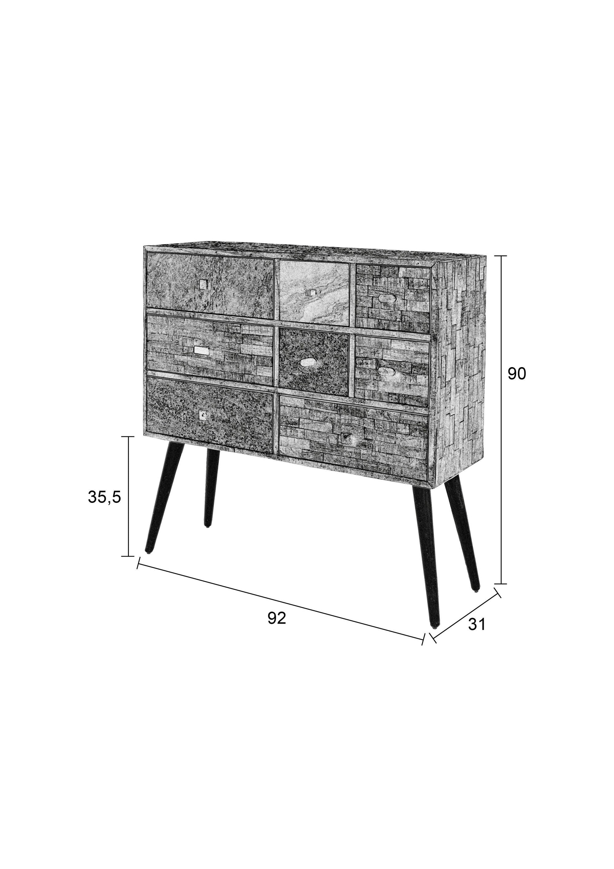 San Natural Teak Wood Cabinet
